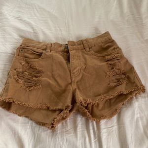Distressed Camel Billabong Shorts